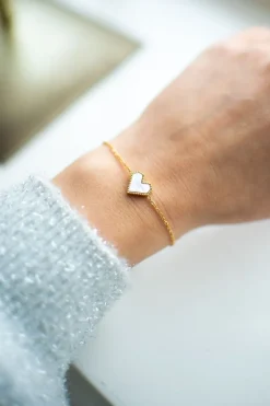 Hot Armbandje hartje geometrisch | Roze/goud | DAMES Sieraden|Snøpskes