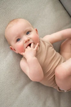 Clearance Baby body | Ribbed light brown | Rompers