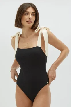 Badpak Daisy | Black creme white | DAMES Zwemkleding|Zwemkleding