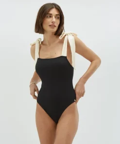 Badpak Daisy | Black creme white | DAMES Zwemkleding|Zwemkleding