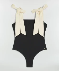 Badpak Daisy | Black creme white | DAMES Zwemkleding|Zwemkleding