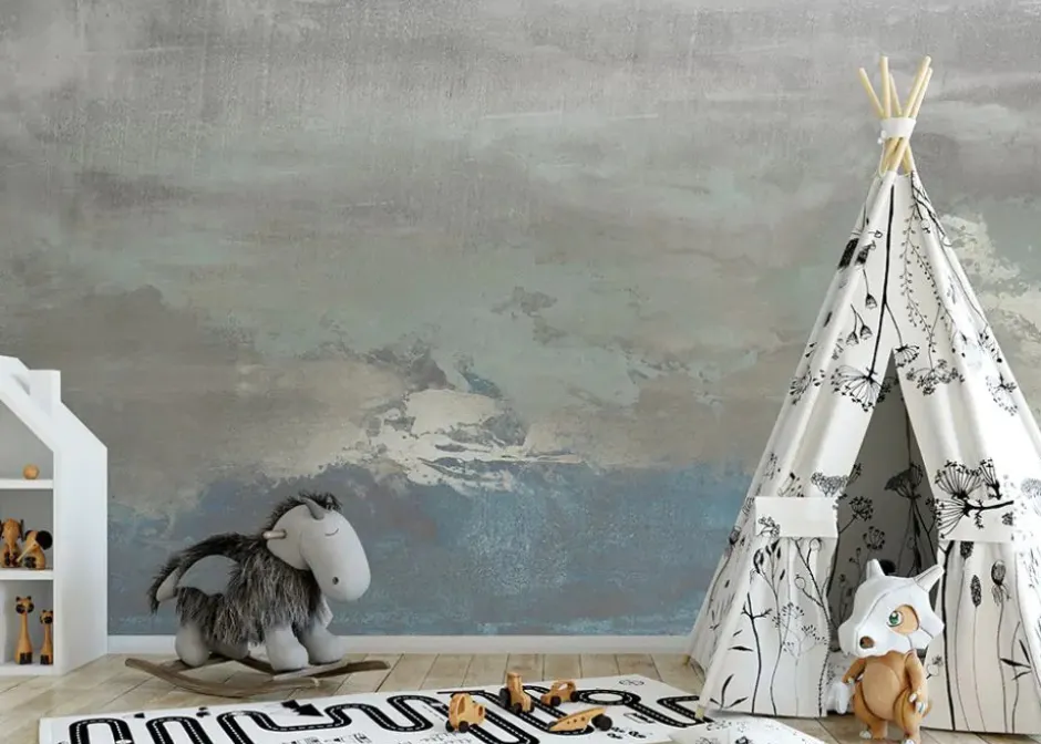 New Behang Abstract | Blauw Behang