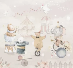 Discount Behang Circus | Pastel Dieren|Behang