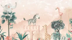 Hot Behang Desert Animals | Roze Dieren|Behang