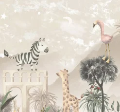 Hot Behang Desert Animals | Taupe Dieren|Behang