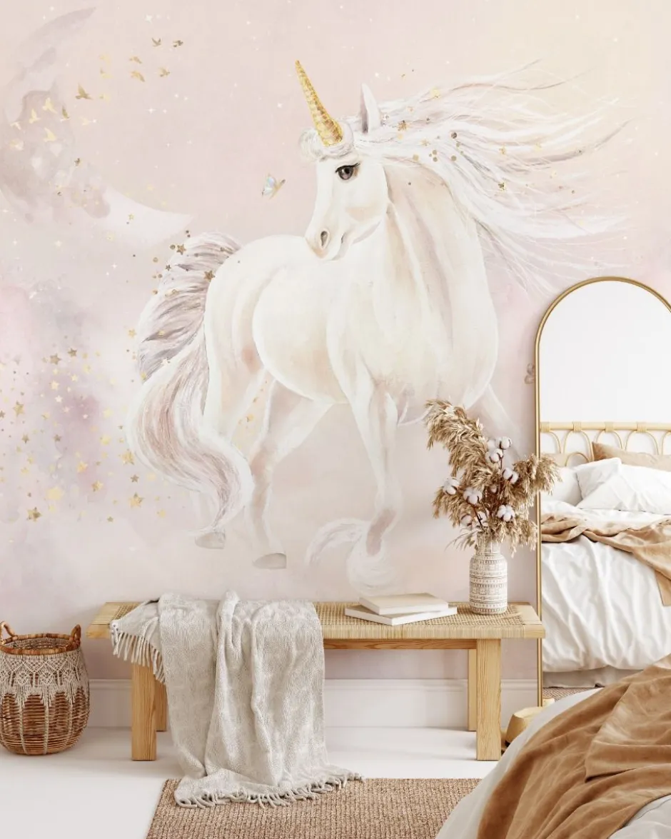 New Behang Dreamy unicorn | Roze Sprookjes|Dieren
