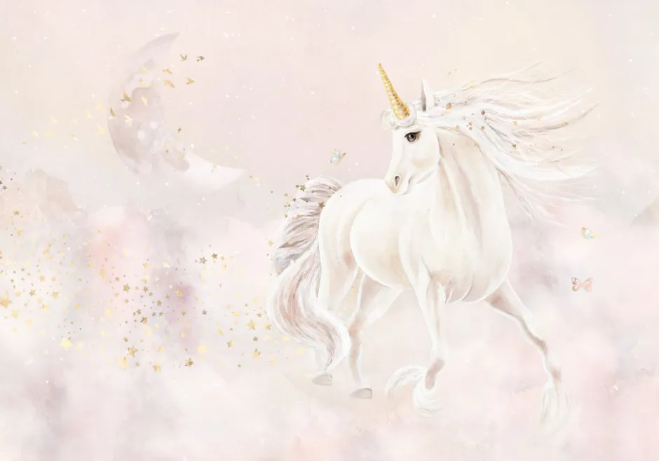 New Behang Dreamy unicorn | Roze Sprookjes|Dieren