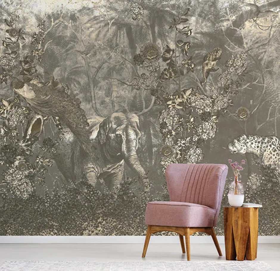 Clearance Behang Floral elephant Dieren|Behang