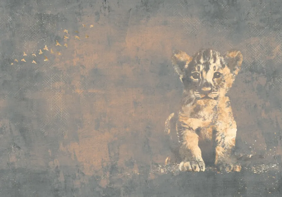 Best Behang Hakuna matata | Blauw / goud | Jungle collection Dieren|Behang