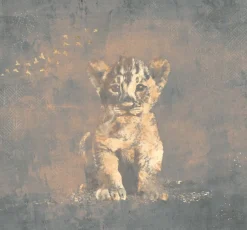 Best Behang Hakuna matata | Blauw / goud | Jungle collection Dieren|Behang