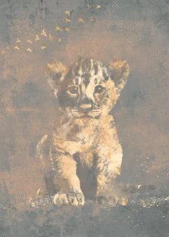 Best Behang Hakuna matata | Blauw / goud | Jungle collection Dieren|Behang