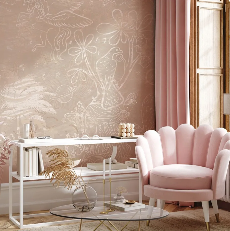 New Behang Happy Days | Beige Behang|Bloemen