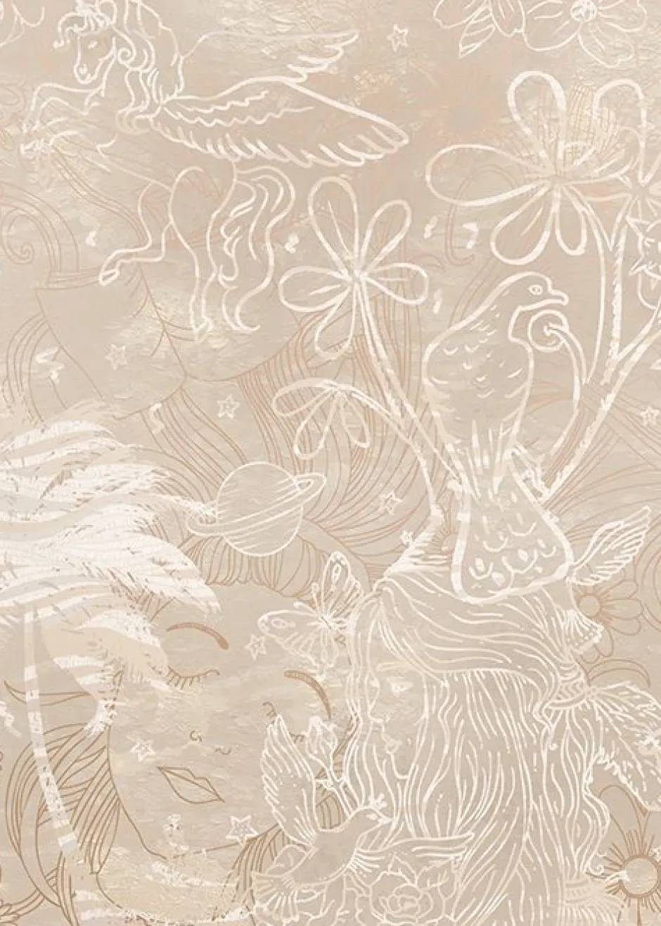 New Behang Happy Days | Beige Behang|Bloemen