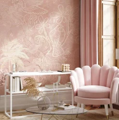 Outlet Behang Happy Days | Roze Bloemen|Behang