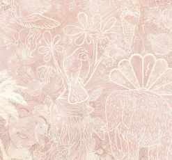 Outlet Behang Happy Days | Roze Bloemen|Behang