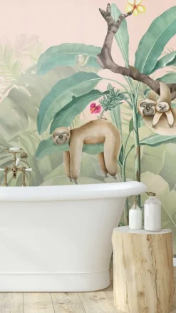 Behang Lazy Luiaard | Jungle Collection Dieren|Behang