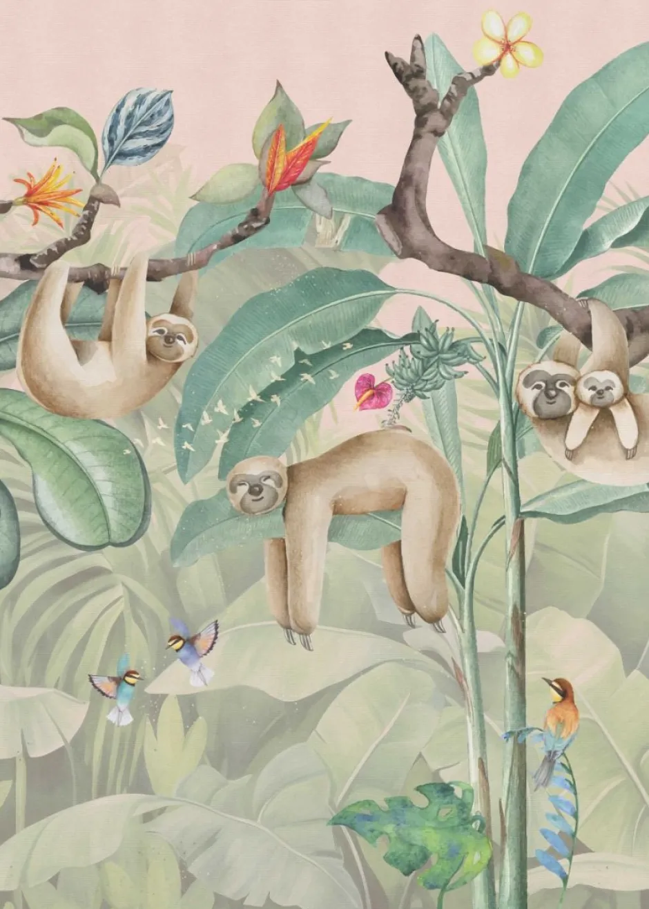 Behang Lazy Luiaard | Jungle Collection Dieren|Behang