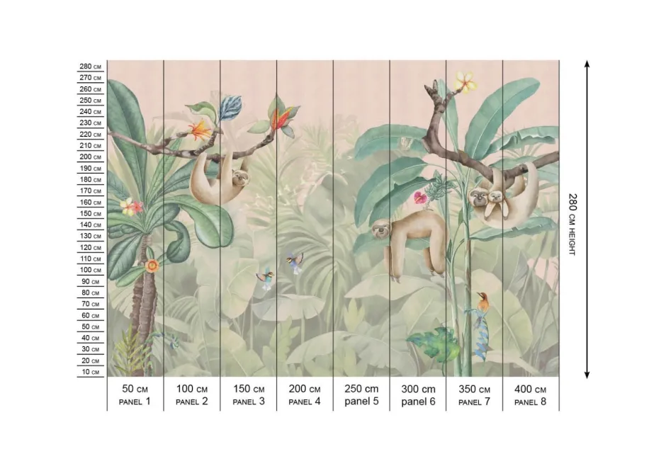 Behang Lazy Luiaard | Jungle Collection Dieren|Behang