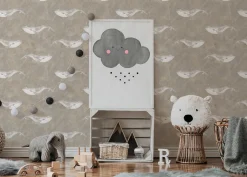 Outlet Behang Mighty whale | Taupe Dieren|Behang