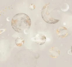Discount Behang Pastel Planets | Beige Ruimte|Behang