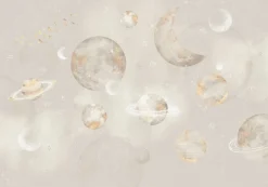 Discount Behang Pastel Planets | Beige Ruimte|Behang