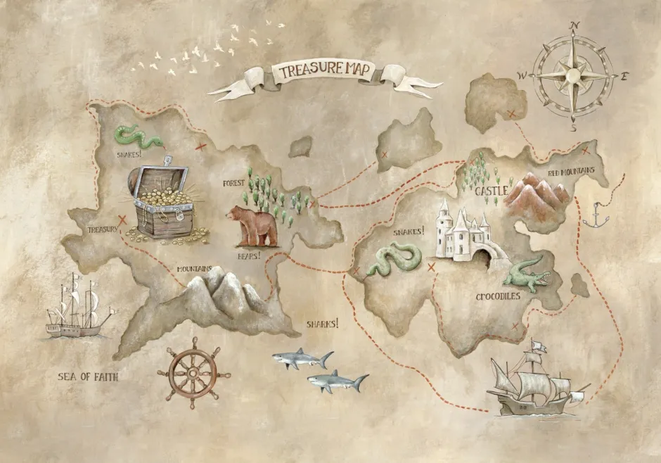 Online Behang Schatkaart Behang