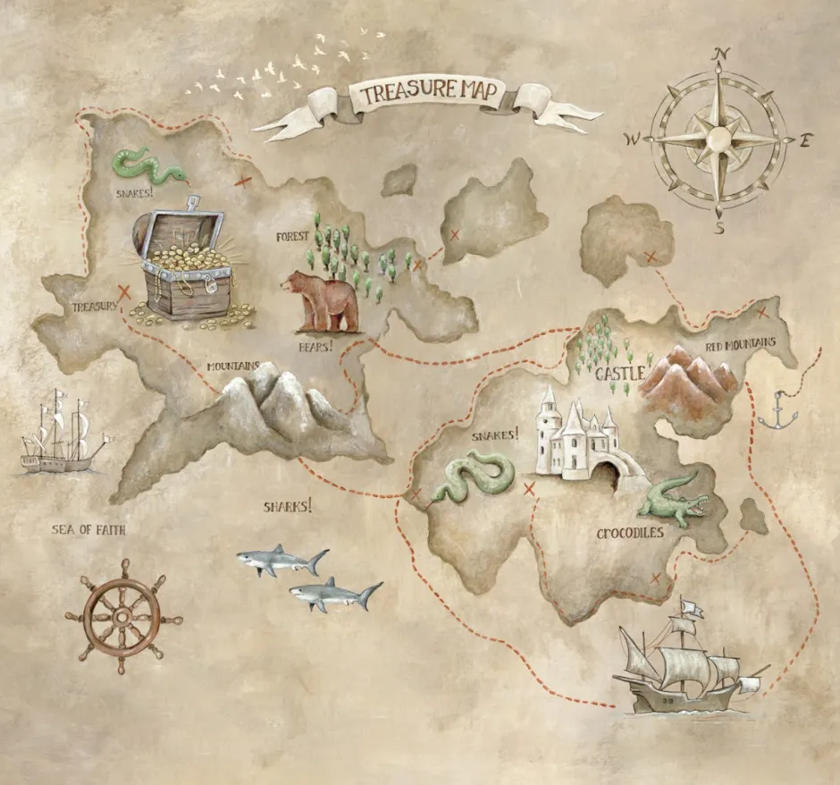 Online Behang Schatkaart Behang