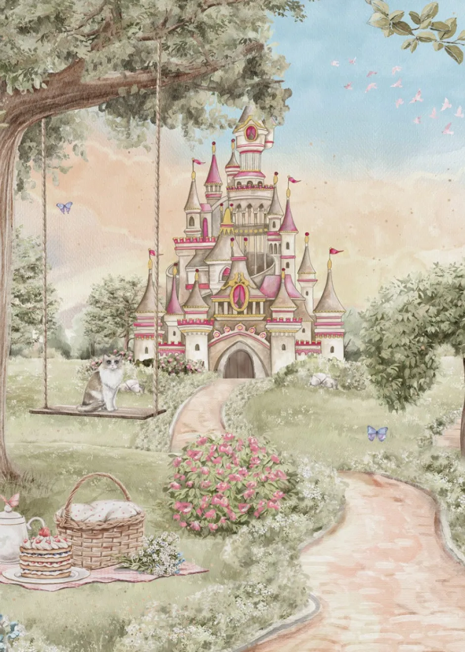 Behang Sprookjeskasteel Sprookjes|Behang