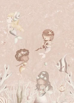 Best Behang Swimming Mermaids | Roze Onderzee|Sprookjes