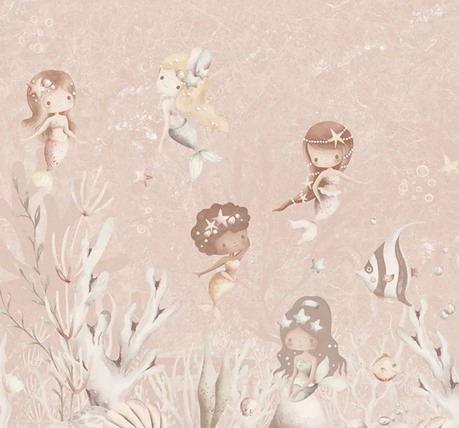 Best Behang Swimming Mermaids | Roze Onderzee|Sprookjes