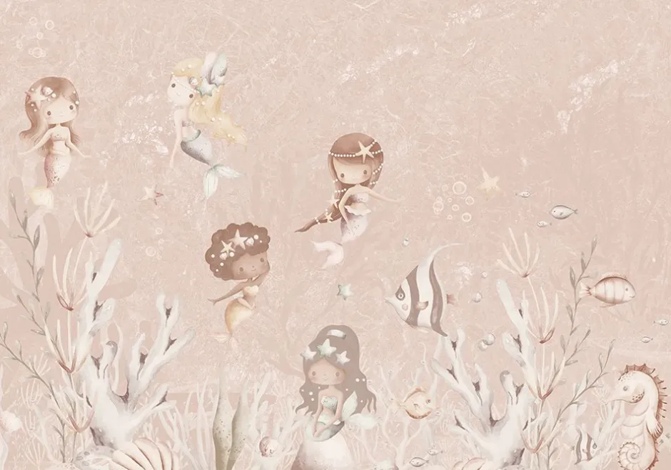 Best Behang Swimming Mermaids | Roze Onderzee|Sprookjes