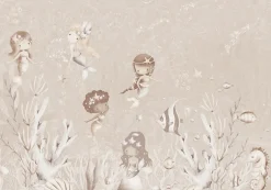 Online Behang Swimming Mermaids | Beige Sprookjes|Onderzee
