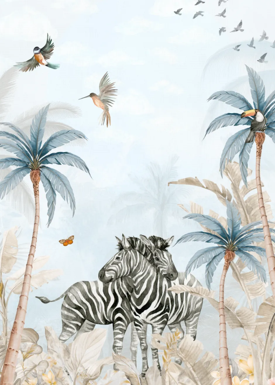 Discount Behang Tropical Zebra's Dieren|Behang