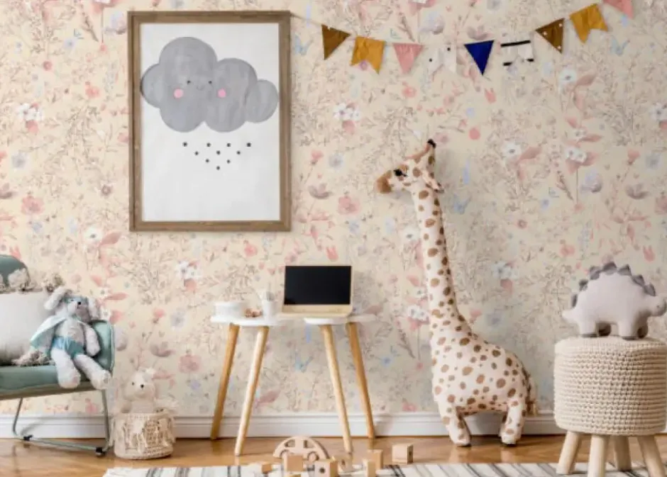 Hot Behang Vintage flowers | Roze Bloemen|Behang