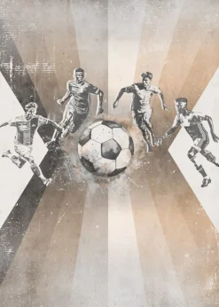 Outlet Behang voetbal | Mannen | Taupe Sport|Behang