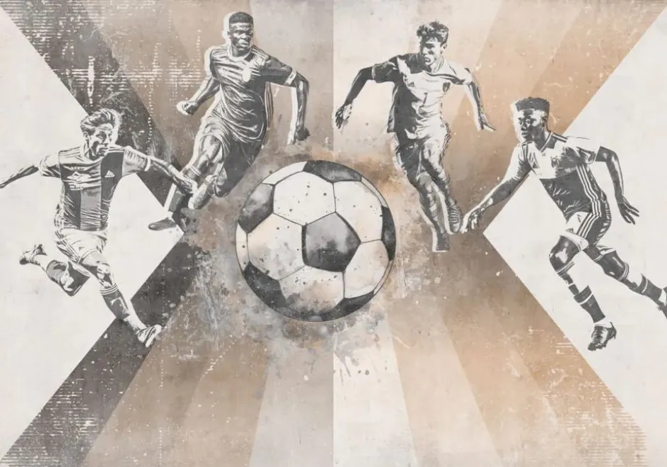 Outlet Behang voetbal | Mannen | Taupe Sport|Behang