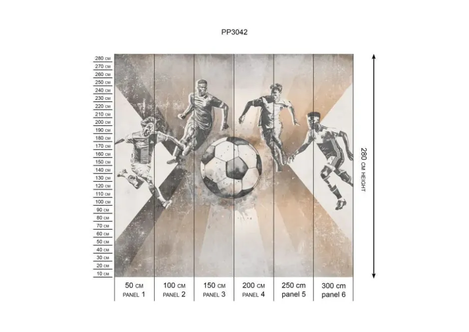 Outlet Behang voetbal | Mannen | Taupe Sport|Behang