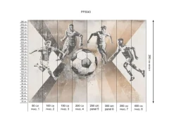 Outlet Behang voetbal | Mannen | Taupe Sport|Behang