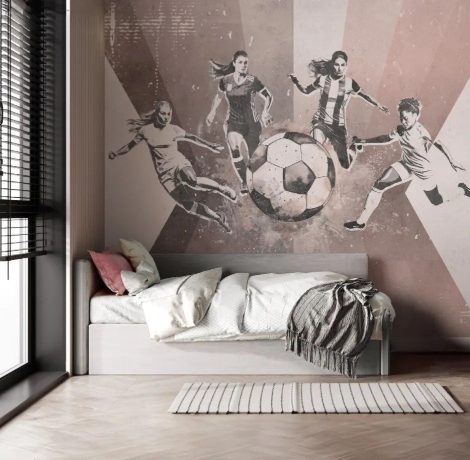 Behang voetbal | Vrouwen | Roze Sport|Behang