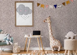 Clearance Behang Wild leopard | Paars Behang