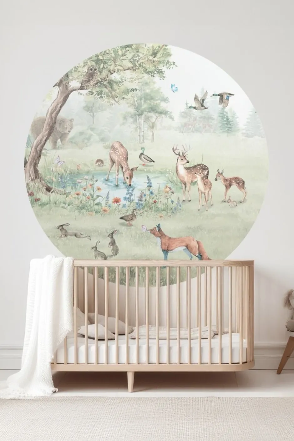 Clearance Behangcirkel Bosdieren | 鈱€ 145 cm Behangcirkels