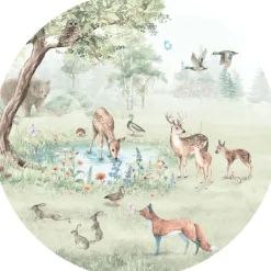 Clearance Behangcirkel Bosdieren | 鈱€ 145 cm Behangcirkels