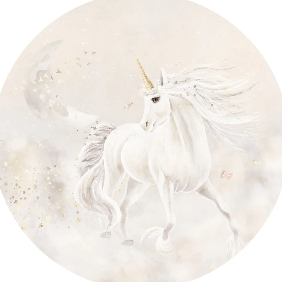 Clearance Behangcirkel Dreamy unicorn | Beige Behangcirkels