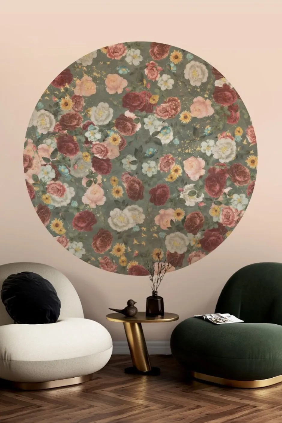 Best Behangcirkel English Garden | 鈱€ 145 cm | Groen Behangcirkels