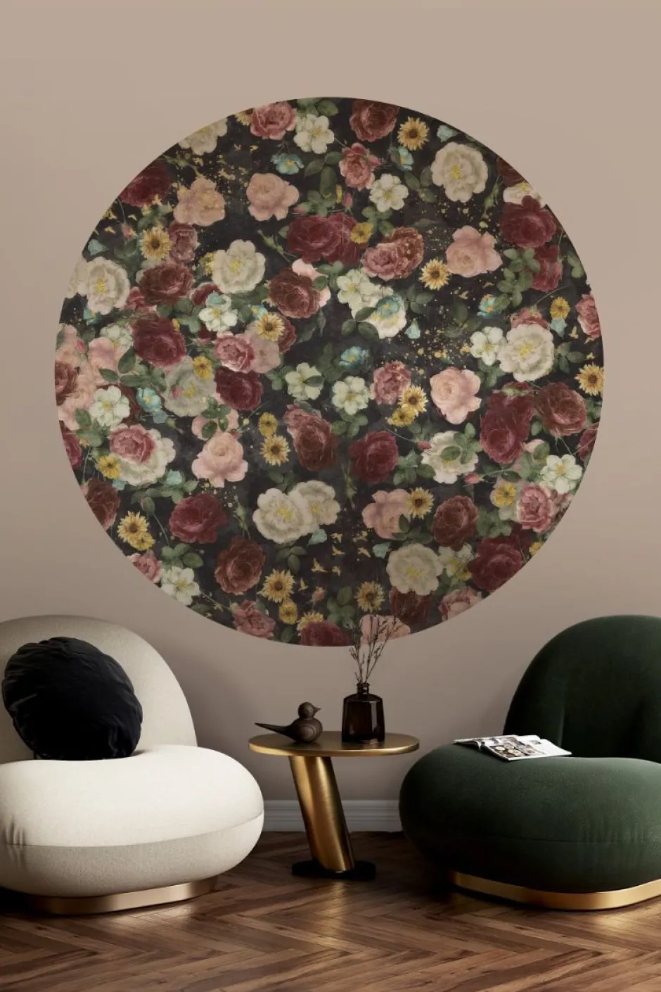 Sale Behangcirkel English Garden | 鈱€ 145 cm | Zwart Behangcirkels