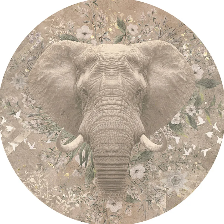 Behangcirkel Ethnic elephant Behangcirkels