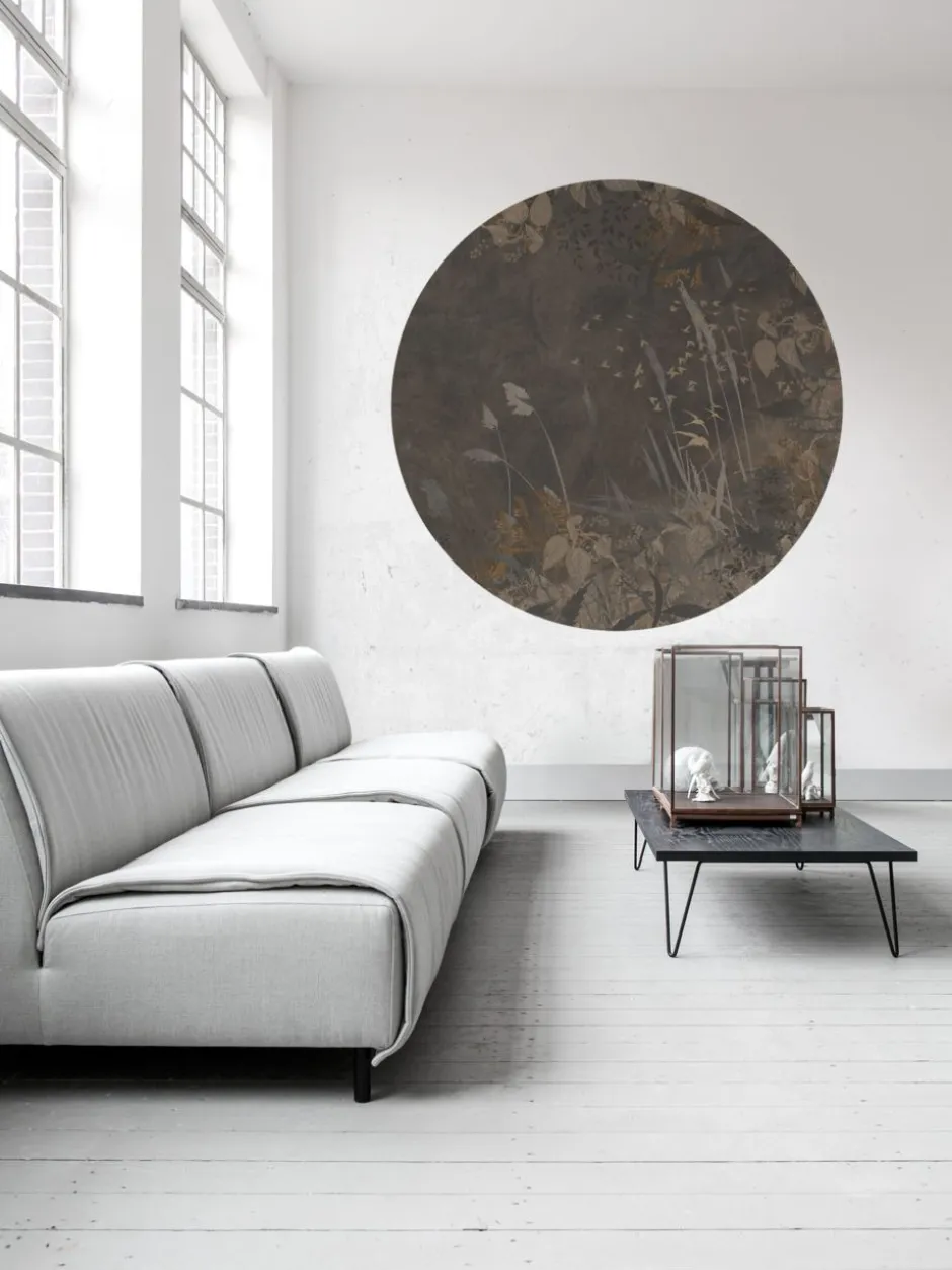 New Behangcirkel Golden Leaves | Donkerbruin Behangcirkels