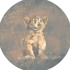 Hot Behangcirkel Hakuna matata | Blauw / goud | Jungle collection| 145 x 145 cm Behangcirkels