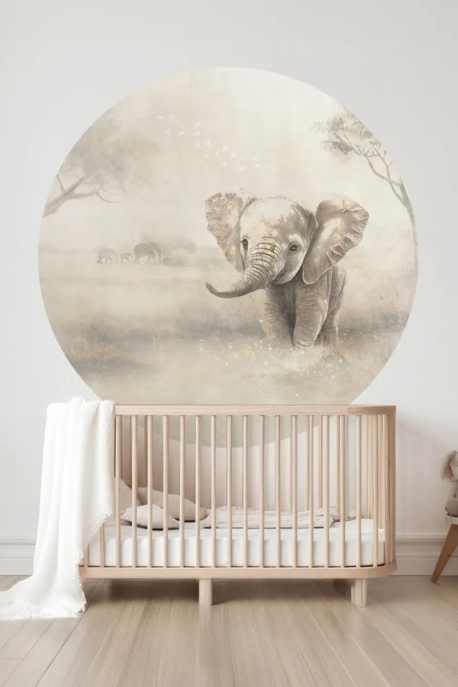 Online Behangcirkel Olifant | Circle of Life Collection | 鈱€ 145 cm Behangcirkels