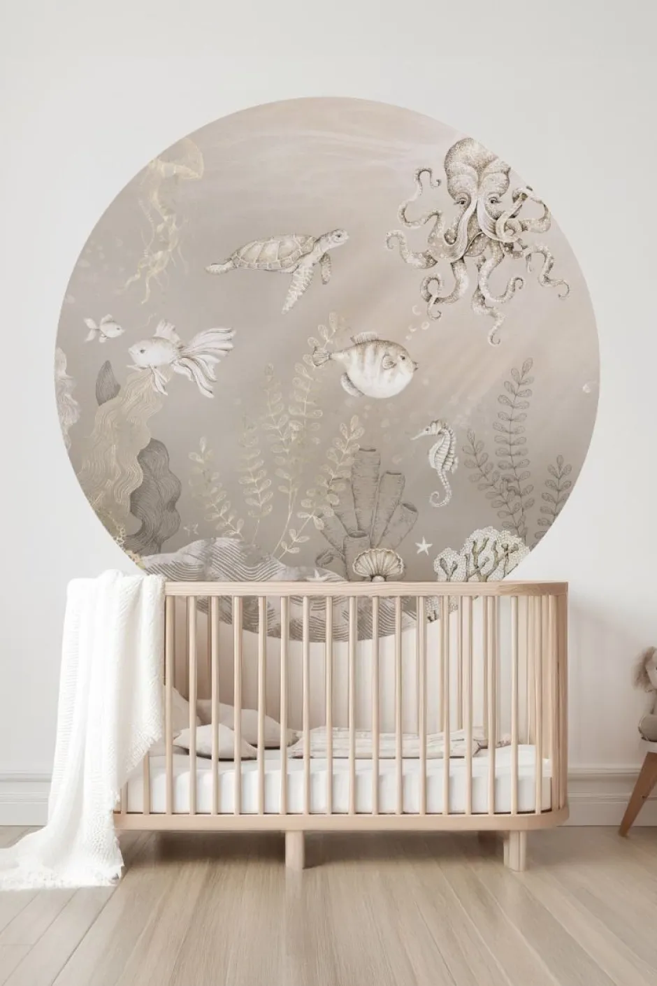 Behangcirkel Onderzee | Beige Behangcirkels